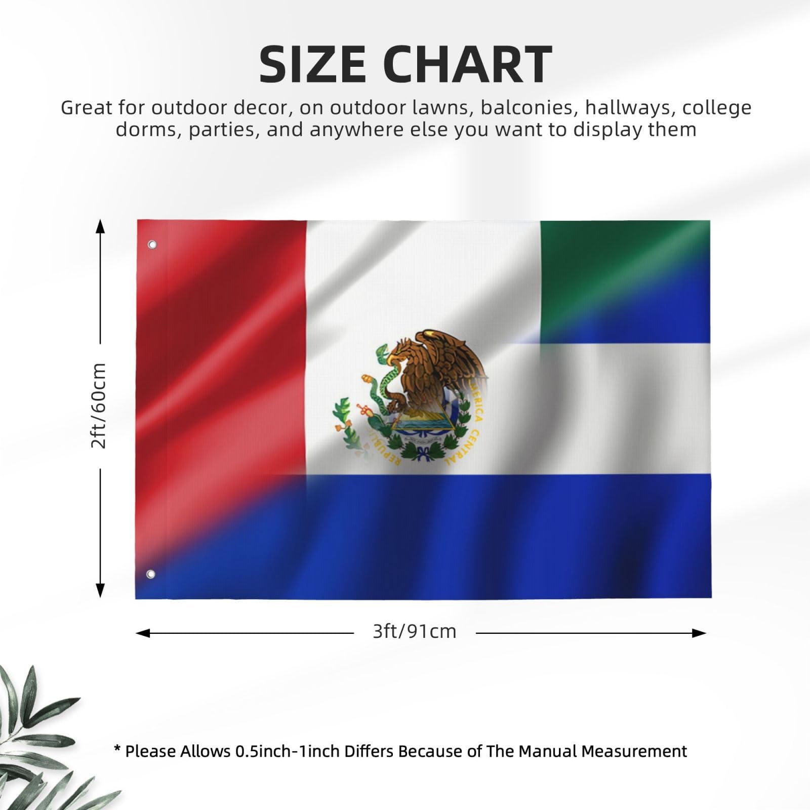 Amazon.com : Generic Half Mexico Half El Salvador Flag 2x3ft Three